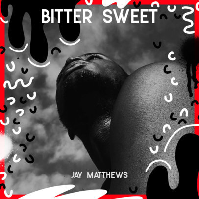 Modern EP Cover Template with Doodled Elements 2586k