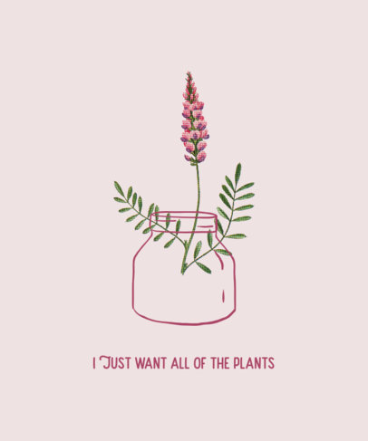 Vintage-Styled T-Shirt Design Maker with a Botanical Illustration