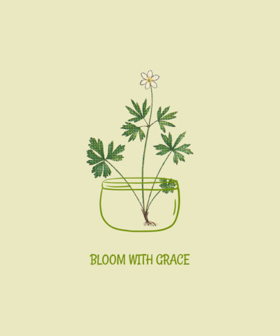 Illustrated T-Shirt Design Maker Featuring a Beautiful Flower