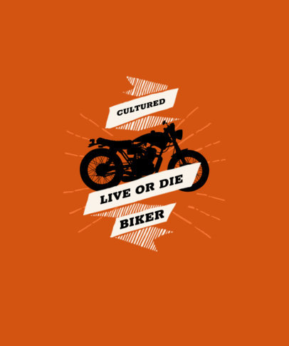 Fun T-Shirt Design Template with a Motorcycle Graphic 1718a-el1
