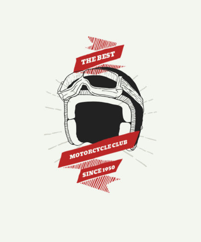 T-Shirt Design Creator Featuring a Retro Biking Helmet 1718b-el1