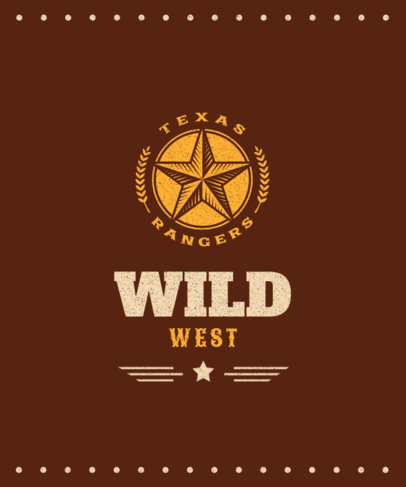 T-Shirt Design Maker Featuring a Cowboy Star Graphic