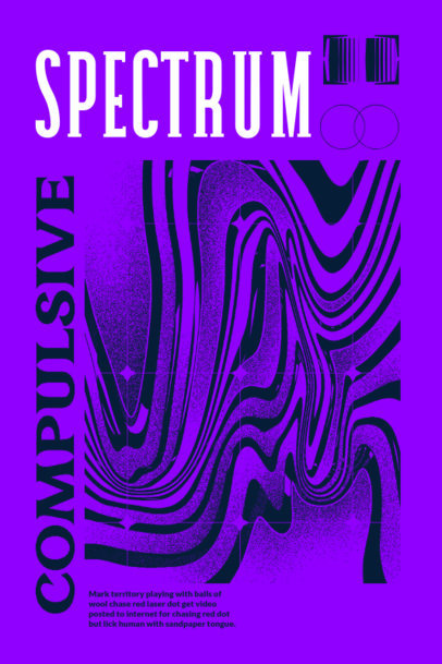 Modern Poster Design Template Featuring Wavy Lines 2576d