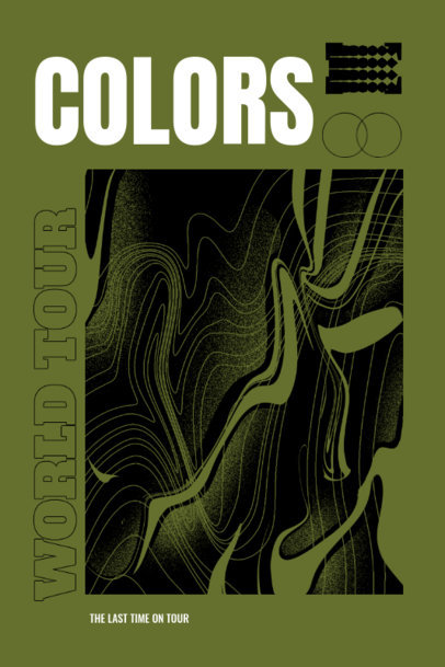 Poster Design Generator for a Band's World Tour Featuring Wavy Abstract Graphics 2576f