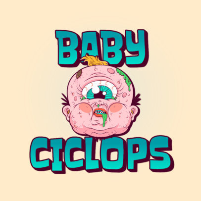 Gaming Logo Creator Featuring a One-Eyed Baby Character