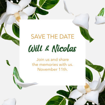 Instagram Post Design Template for a Save the Date Post