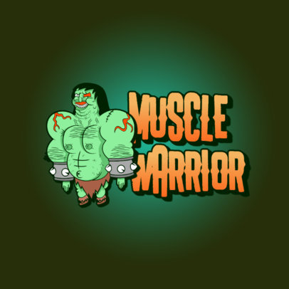 Streetwear Clothing Brand Logo Template with a Cartoonish Caveman