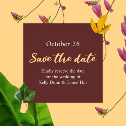 Wedding Instagram Post Creator with a Save the Date Message