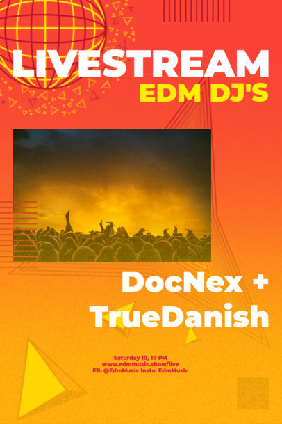 Poster Design Template for an EDM Concert Livestream 2574e