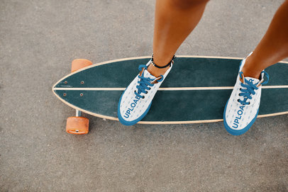 Sneakers Mockup of a Woman on a Longboard 36537-r-el2