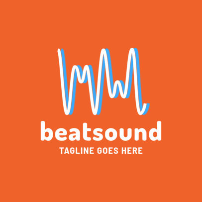 Music Logo Template Featuring a Two-Color Beat Wave 1724a-el1