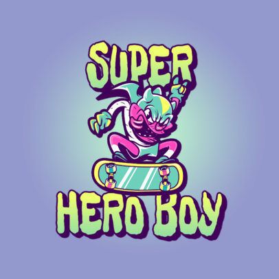 Streetwear Brand Logo Maker Featuring a Skater Cartoon