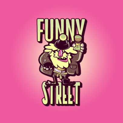 Logo Maker for a Streetwear Brand Featuring a Funny Old Man Cartoon