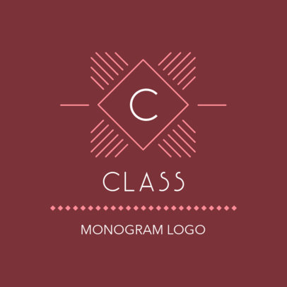 Monogram Logo Template with Geometric Shapes