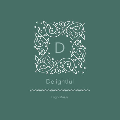 Logo Maker Featuring an Abstract Frame with Organic Graphics