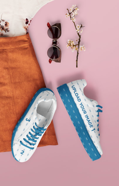 Sneakers Mockup Featuring Some Casual Accessories