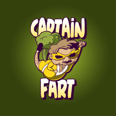 Cartoonish-Style Gaming Logo Creator with a Man Farting 