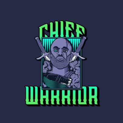 Gaming Logo Generator Featuring the Face of a Tough Character