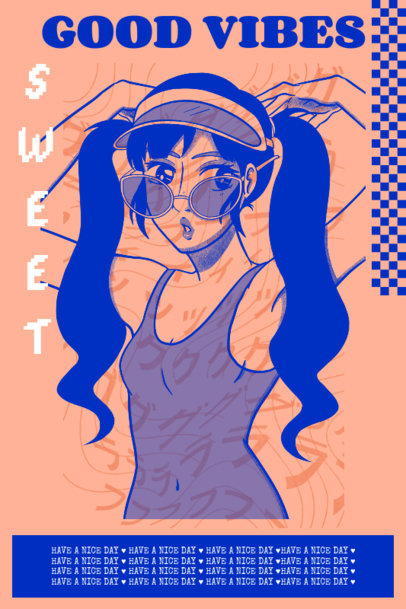 Poster Design Maker Featuring a Cool Female Cartoon