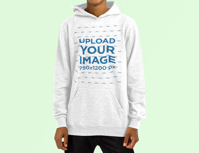 Heather Pullover Hoodie Mockup with a Customizable Background 4460-el1