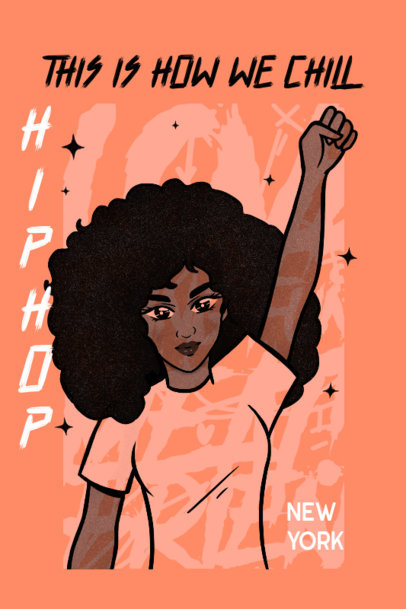 Poster Design Template Featuring an Illustration of a Woman Protesting