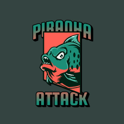 Gaming Logo Maker Featuring an Angry Piranha
