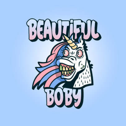 Gaming Logo Creator with a Bizarre Unicorn Cartoon