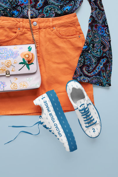 Sneakers Mockup Featuring a Women's Outfit 