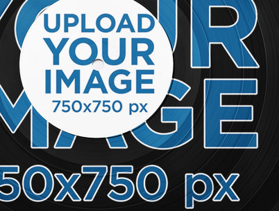 Closeup Mockup of a Customizable Vinyl Record 36673-r-el2