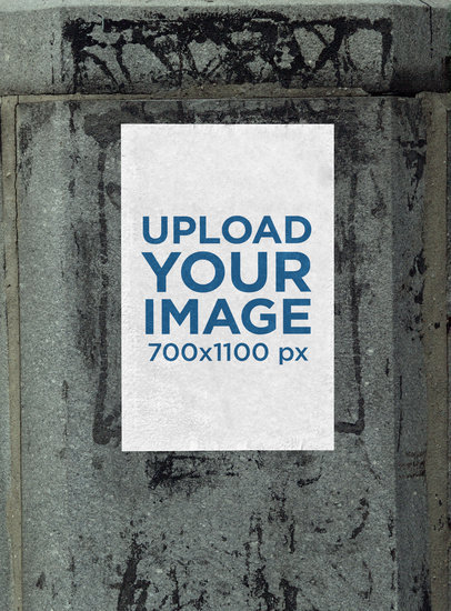 Mockup of a Poster Placed on a Wall with Graffiti