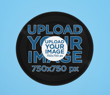 Mockup Featuring a Customizable Vinyl Record Against a Plain Background 36979-r-el2