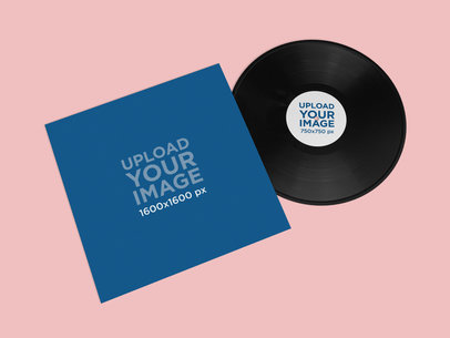 LP Vinyl Record Mockup With a Plain Color Background 4540-el1