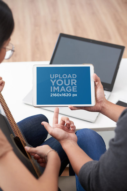 iPad Mockup Featuring a Guitar Player 37033-r-el2