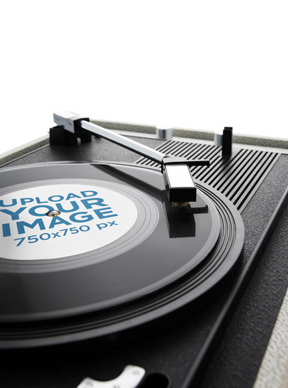 Mockup of a Vinyl on a Record Player