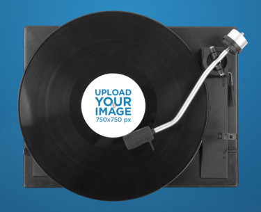 Vinyl Record Mockup Featuring a Record Player 37195-r-el2
