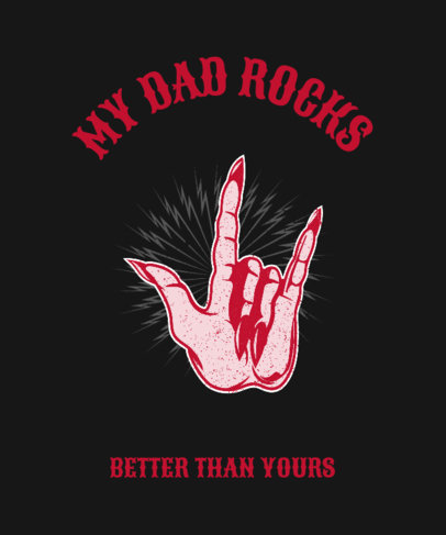 Rock and Roll Father's Day T-Shirt Design Template 444g-2614
