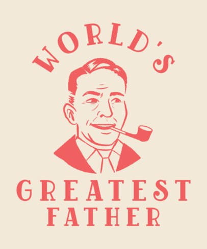 Father's Day T-Shirt Design Template Featuring a Vintage Illustration 