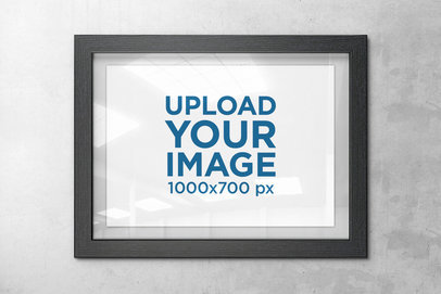 Mockup Featuring an Art Print With a Dark Wooden Frame