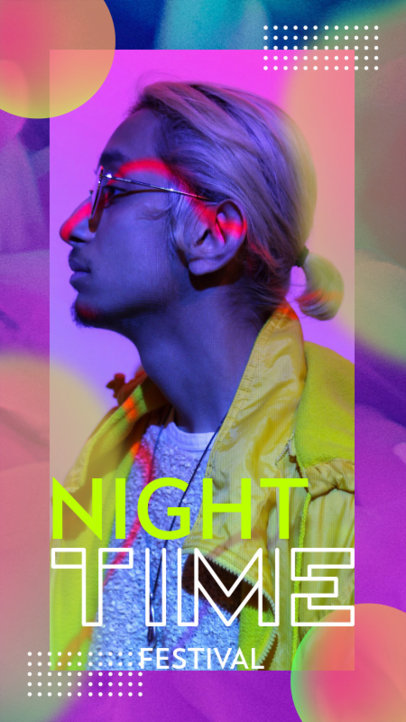 Instagram Story Design Creator with Prismatic Texture for a Festival 2607o