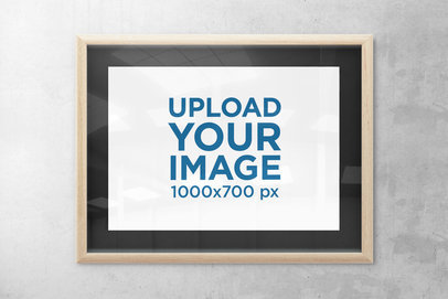 Art Print Mockup Featuring a Wooden Frame 