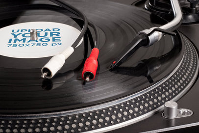 Closeup Mockup Featuring a Vinyl Record on a Turntable 37199-r-el2