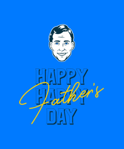 T-Shirt Design Creator for Father's Day Featuring a 70's Graphic of a Man 2112m-2614