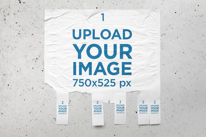 Mockup of a Flyer with Tear-off Tabs
