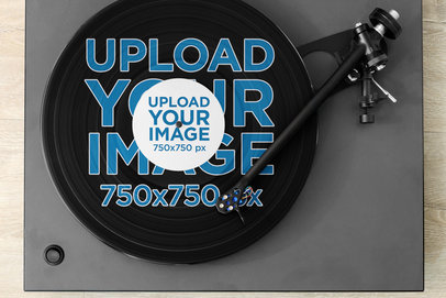 Mockup Featuring a Vinyl Record on a Turntable 36907-r-el2