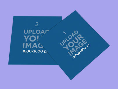 Mockup Featuring Two Vinyl Records Placed on a Plain Color Surface 4541-el1