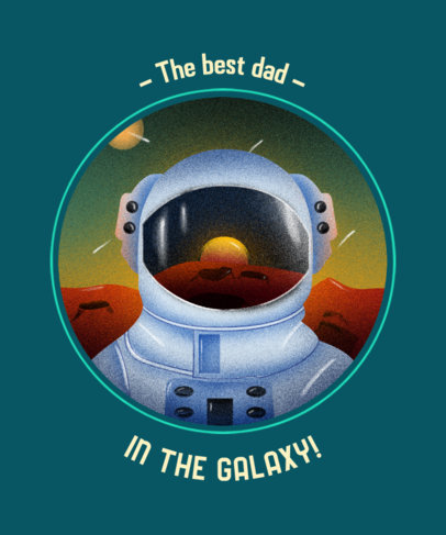 Father's Day T-Shirt Design Generator Featuring an Astronaut Illustration 