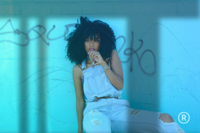 Spotify Header Template with a Picture of a Woman in Overalls