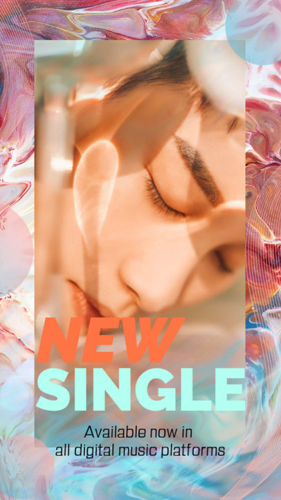 Instagram Story Creator for a New Single Release with Liquid Texture Effects 2607d