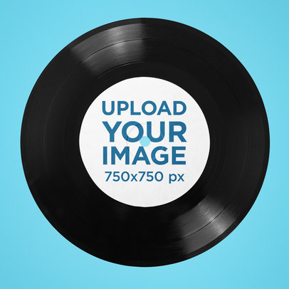 Mockup of a Vinyl Record Featuring a Customizable Background 36670-r-el2