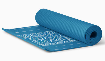 Mockup of a Rolled Yoga Mat Placed on a Flat Surface